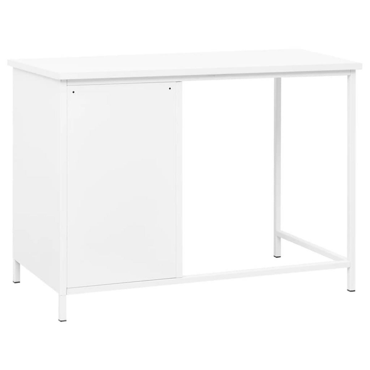 VIDAXL Bureau industriel avec tiroirs Blanc 105x52x75 cm Acier