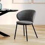 Voir la diapositive 2 : Rendez vous déco Chaise en tissu gris et pieds en métal noir-Angèle