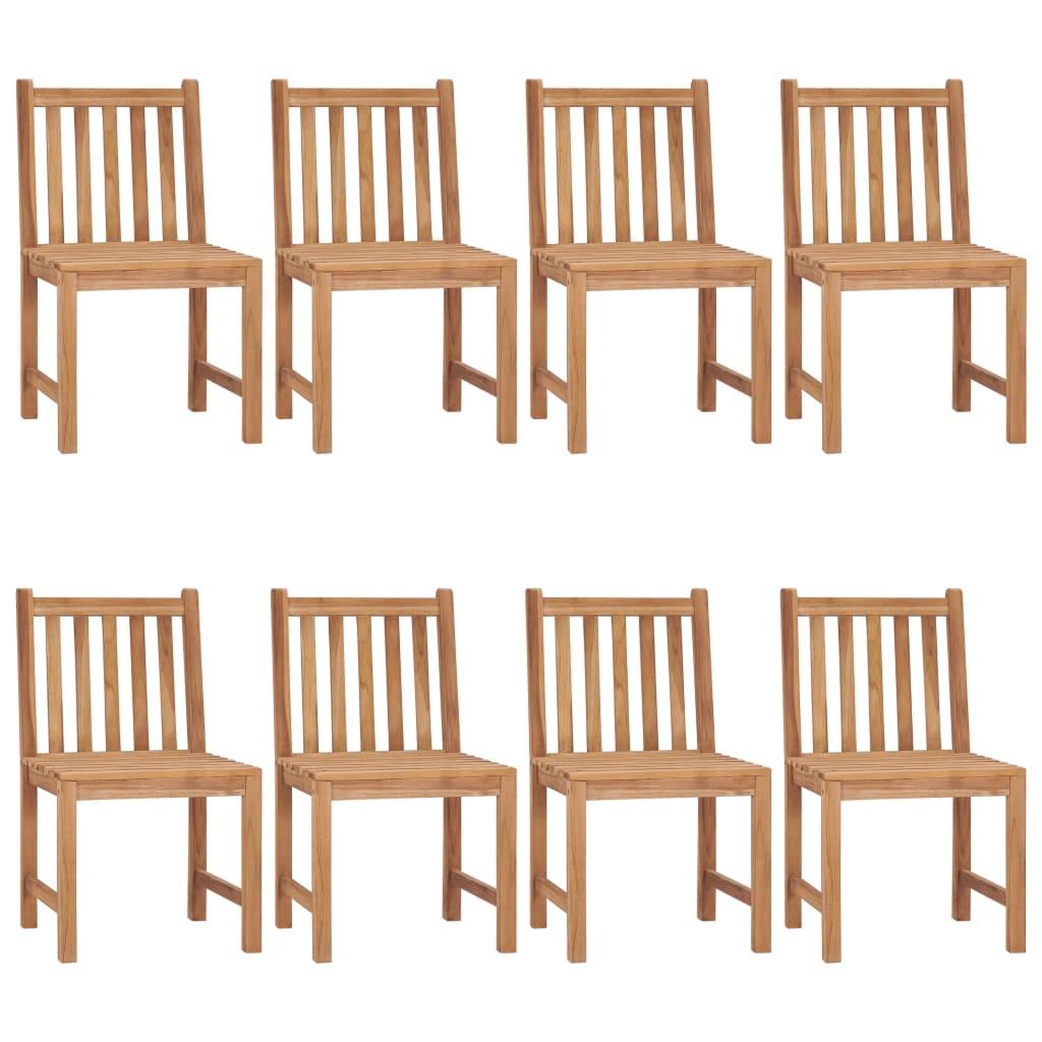 Voir la diapositive 2 : VIDAXL Chaises de jardin lot de 8 avec coussins Bois de teck massif