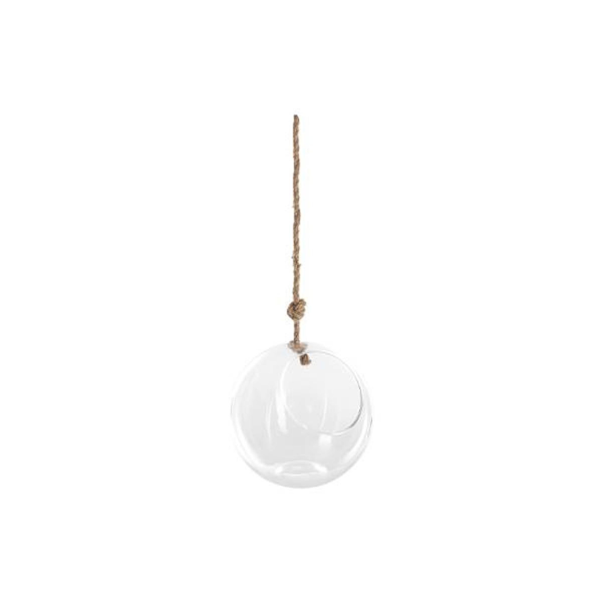 ATMOSPHERA Boule en Verre Suspendue  Corde  25cm Transparent