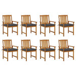 VIDAXL Chaises de jardin avec coussins lot de 8 Bois d'acacia solide