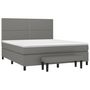 Voir la diapositive 3 : VIDAXL Sommier a lattes de lit avec matelas Gris fonce 180x200cm Tissu