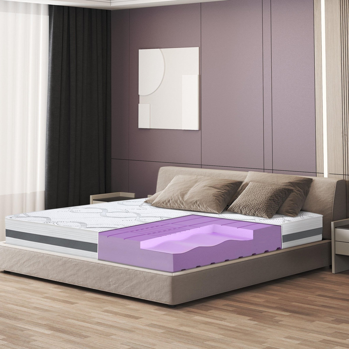 THE WHITE STONE Matelas 70 x 140 Hypoallergénique | Hauteur 25 cm | Propriétés orthopédiques et automodelantes | Produit en Italie