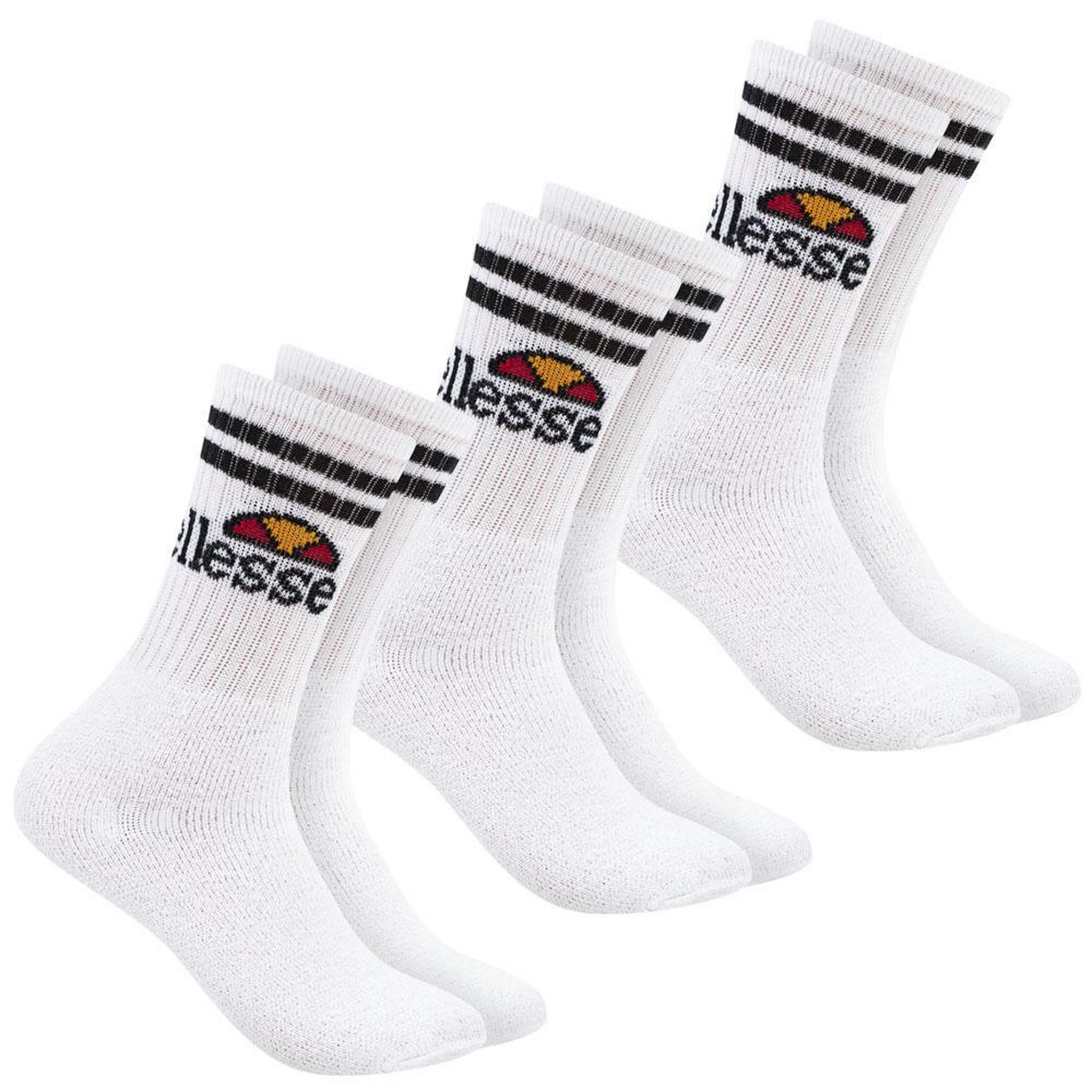 ELLESSE X3 paires de chaussettes blanches/noires homme ellesse sbsa. Coloris disponibles : Blanc