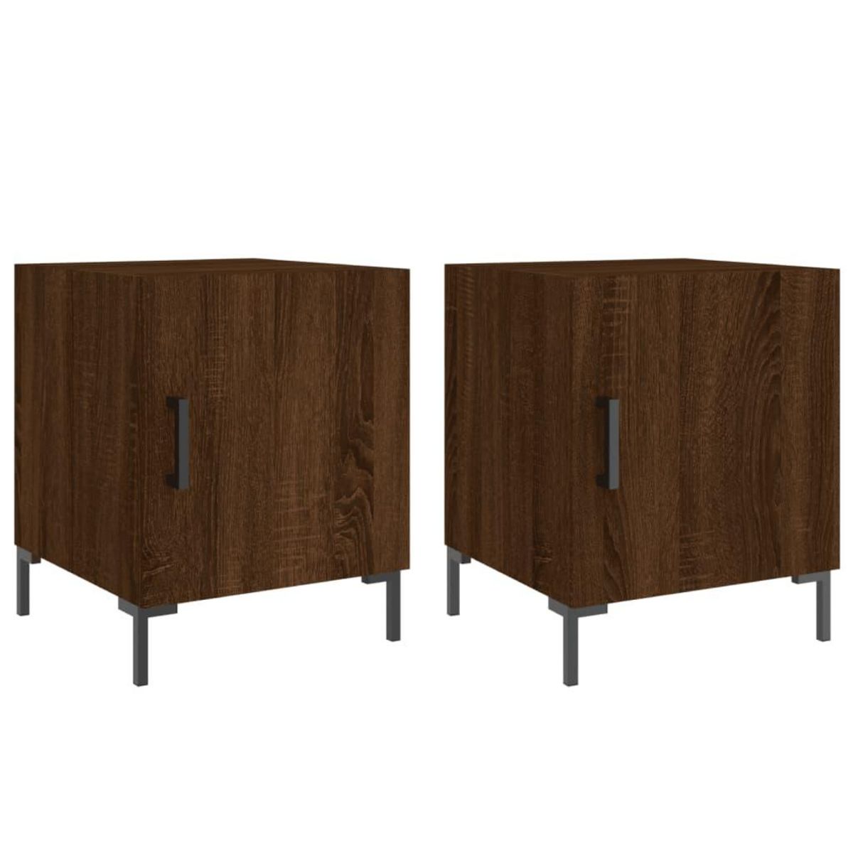 VIDAXL Tables de chevet 2pcs chene marron 40x40x50cm bois d'ingenierie