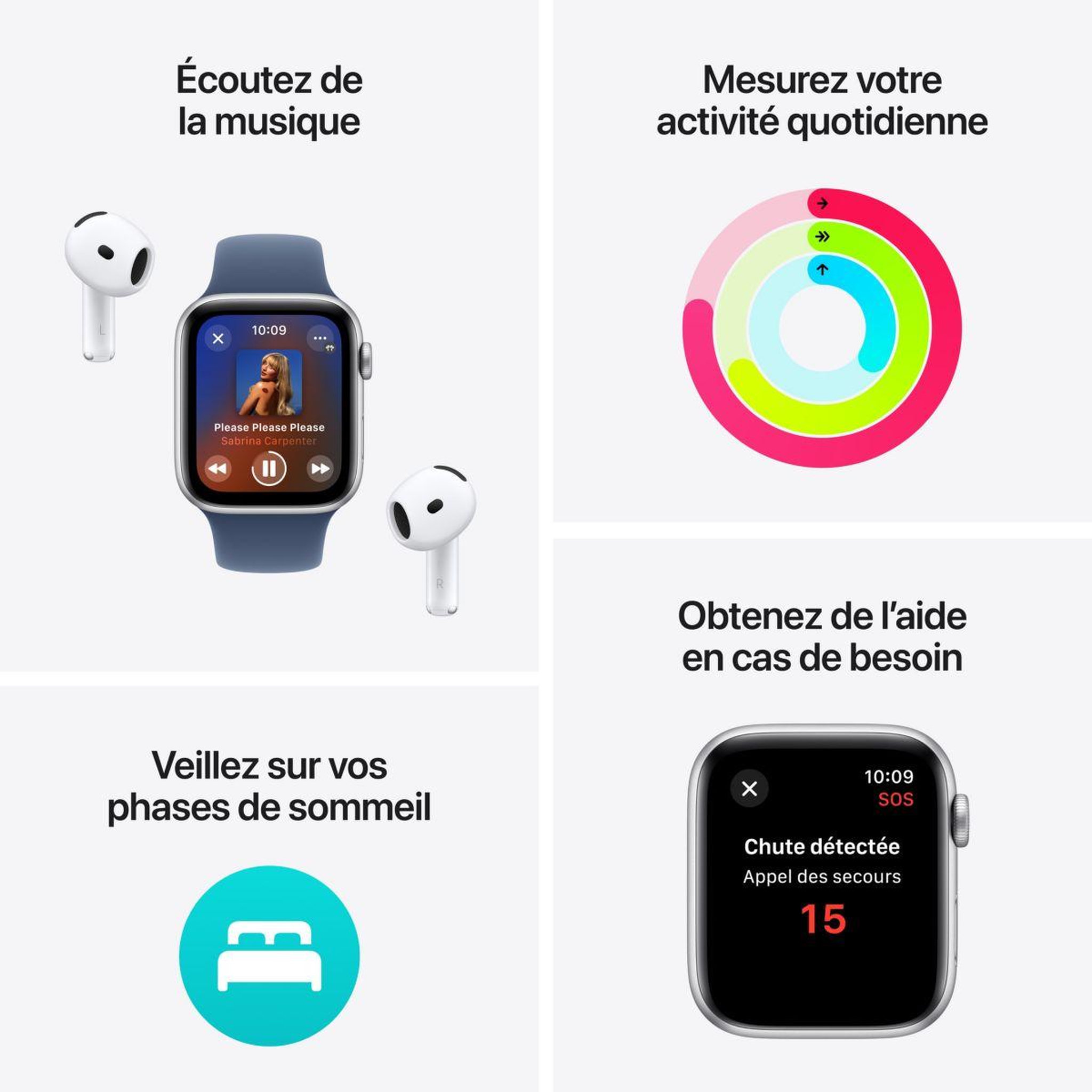 Voir la diapositive 3 : APPLE Montre connectée SE 40mm Minuit S/M Cellular