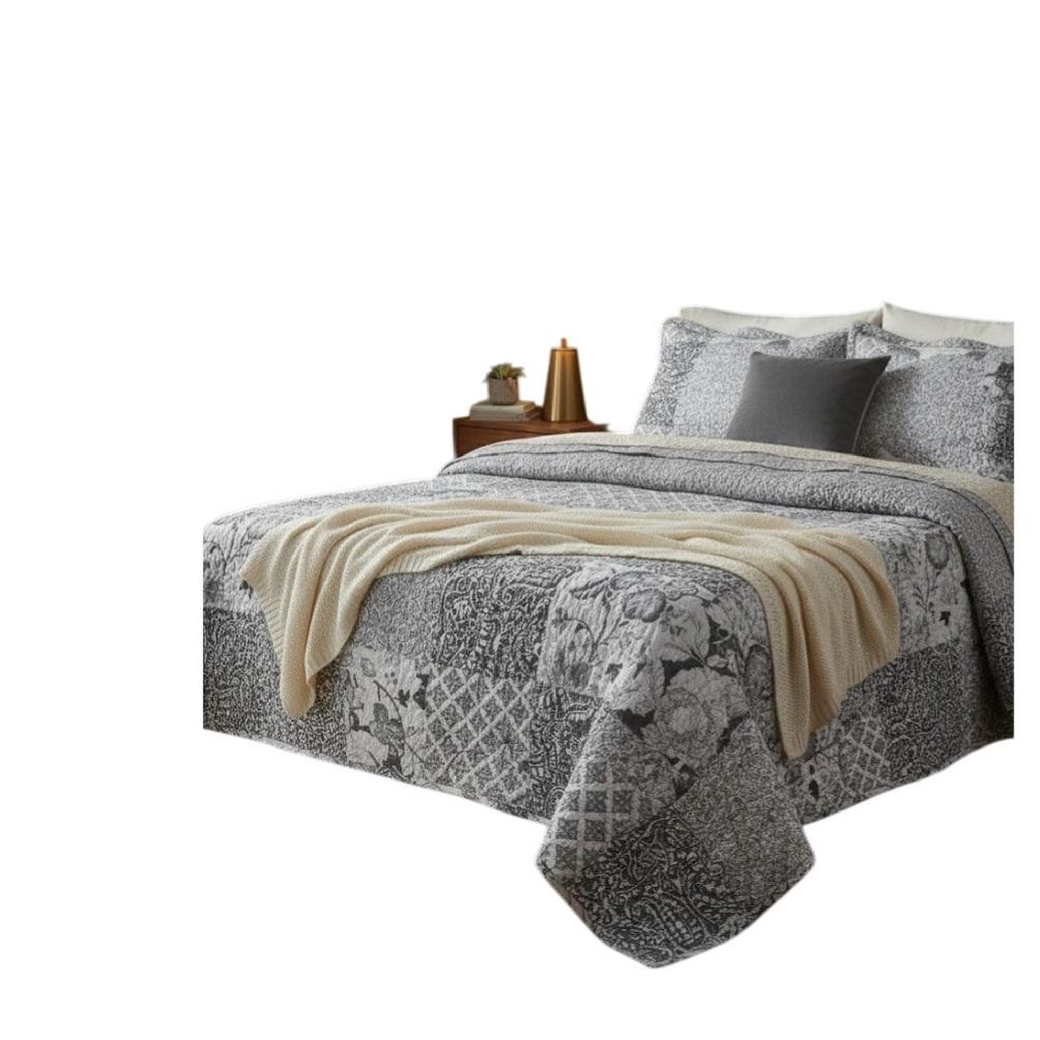 Voir la diapositive 1 : Eden Couvre lit + taies floral octavie