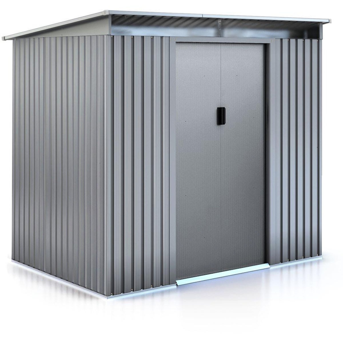 Habitat et Jardin Abri de jardin métal toit plat  Texas  - 4,72 m² - Gris