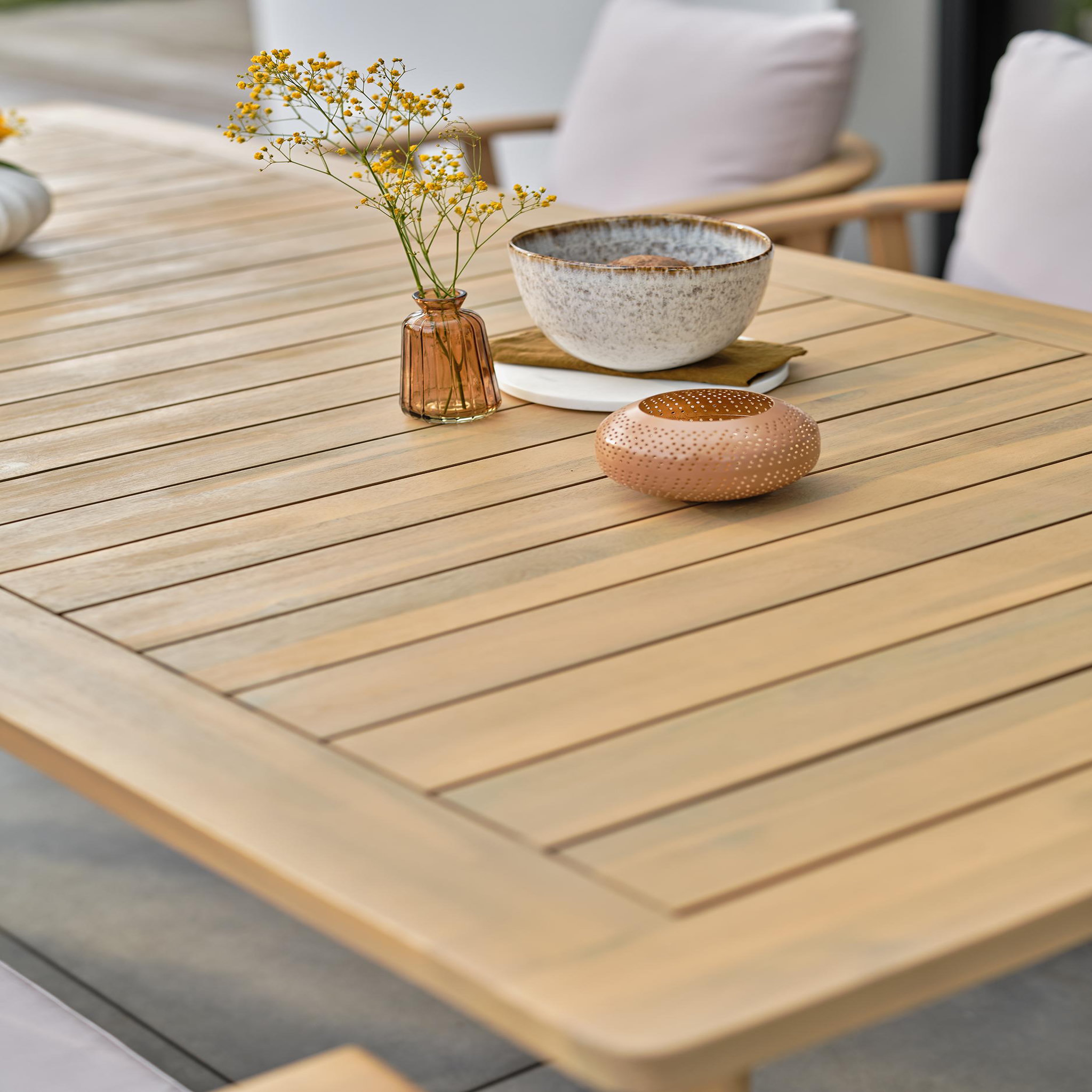 Voir la diapositive 6 : DCB GARDEN Ensemble repas de jardin en acacia (8 places)