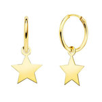 L'ATELIER D'AZUR Boucles d'Oreilles Créoles Or 18 Carats 750/000 Jaune - Charms Etoiles Pendantes