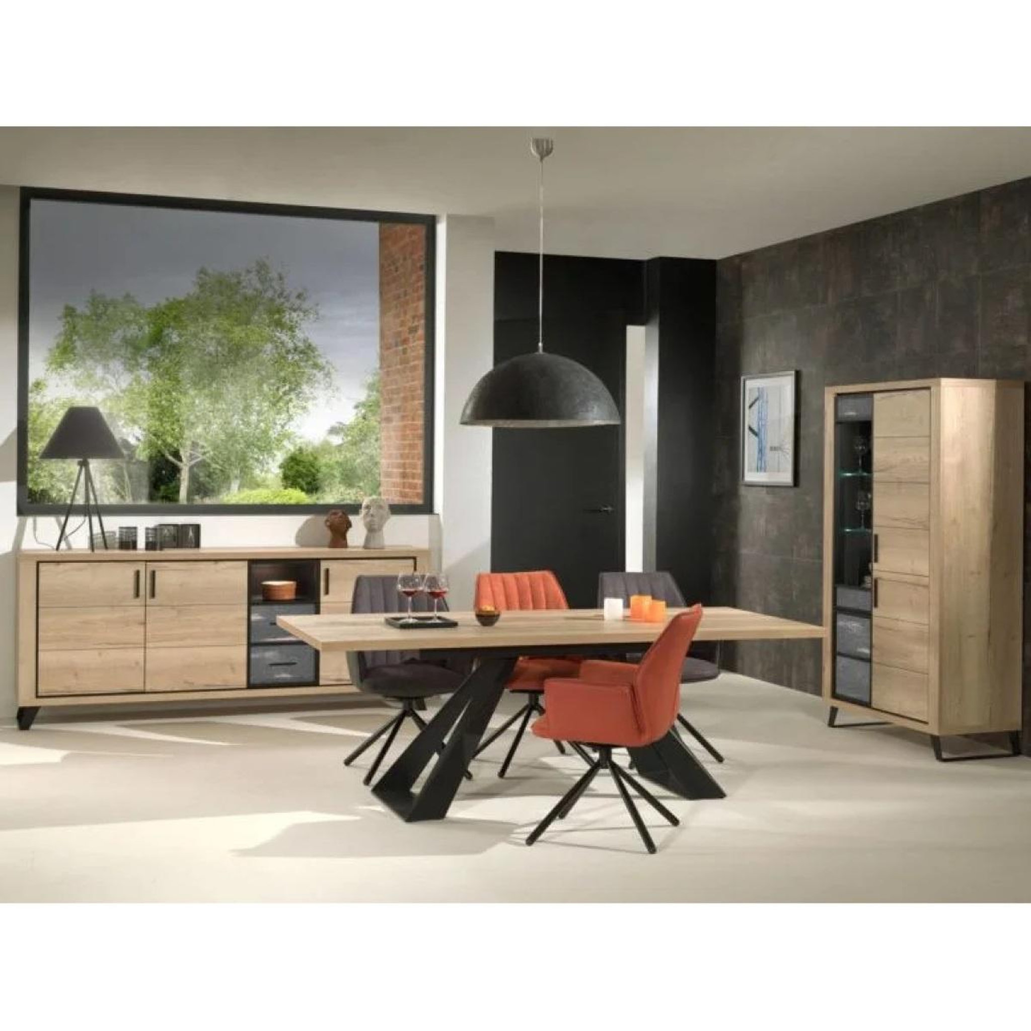 Voir la diapositive 3 : JLC KREATION Buffet de salle à manger contemporain 3 portes 205cm PERO