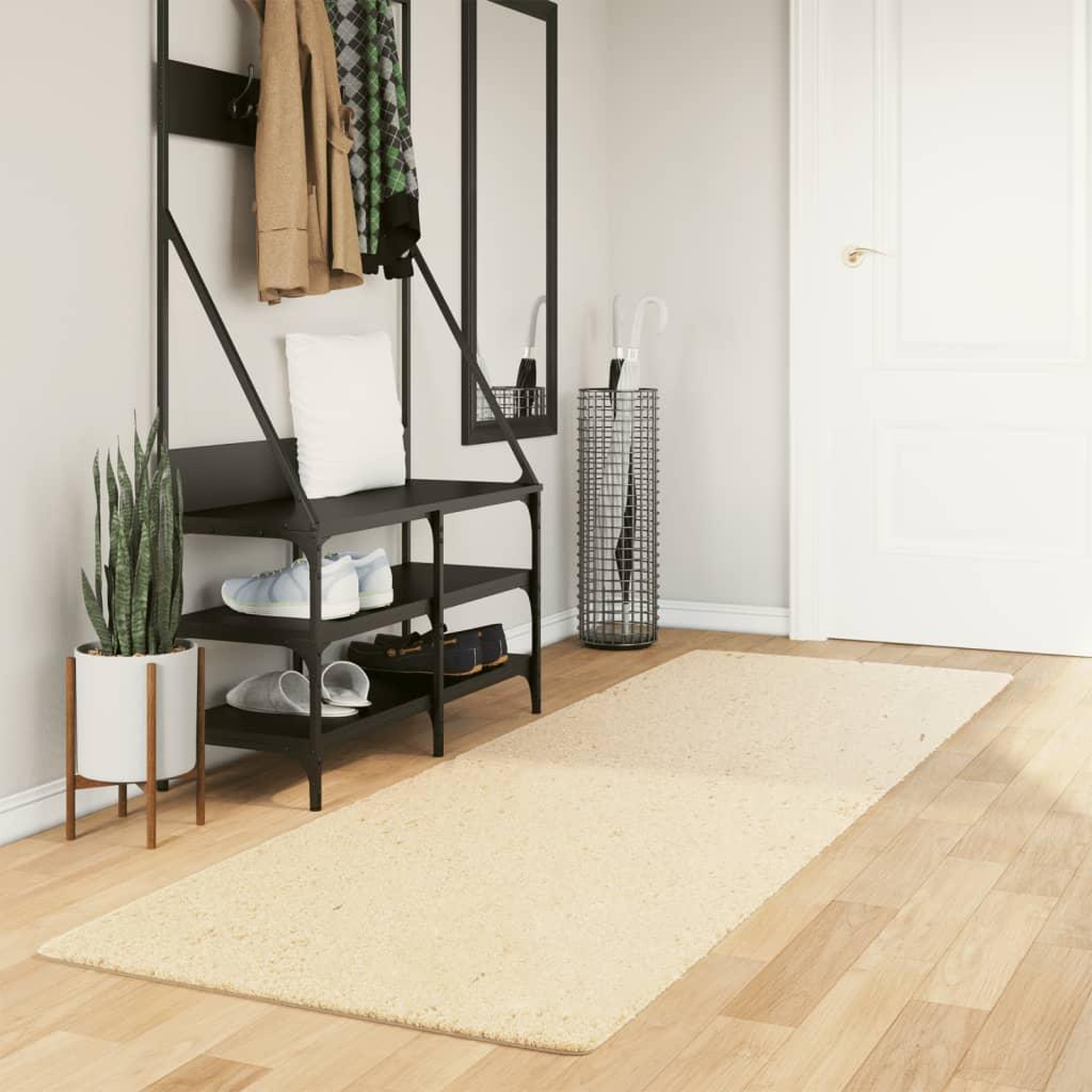 VIDAXL Tapis HUARTE a poils courts doux et lavable creme 80x250 cm