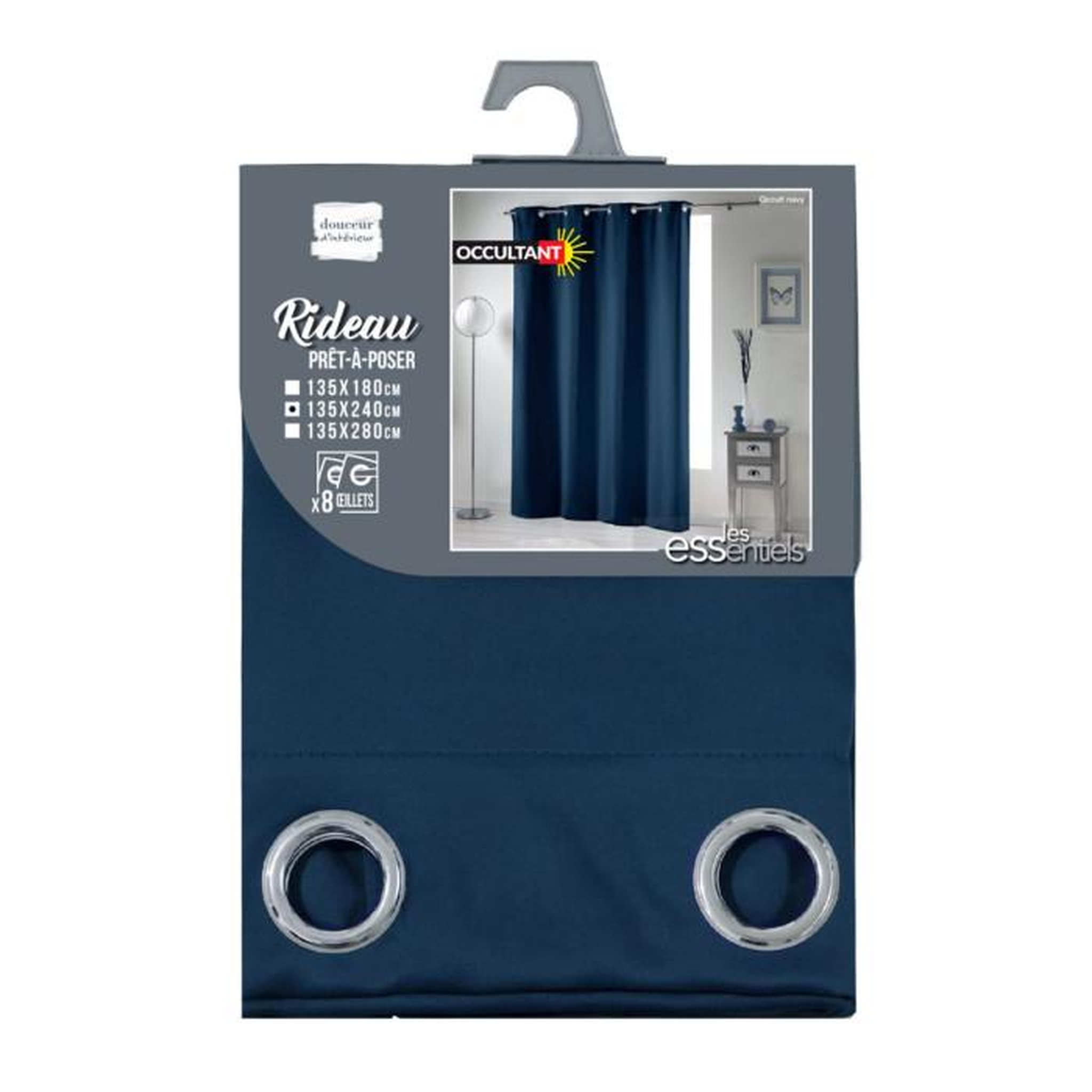 Voir la diapositive 2 : Paris Prix Rideau Occultant  Occult  135x240cm Bleu Navy