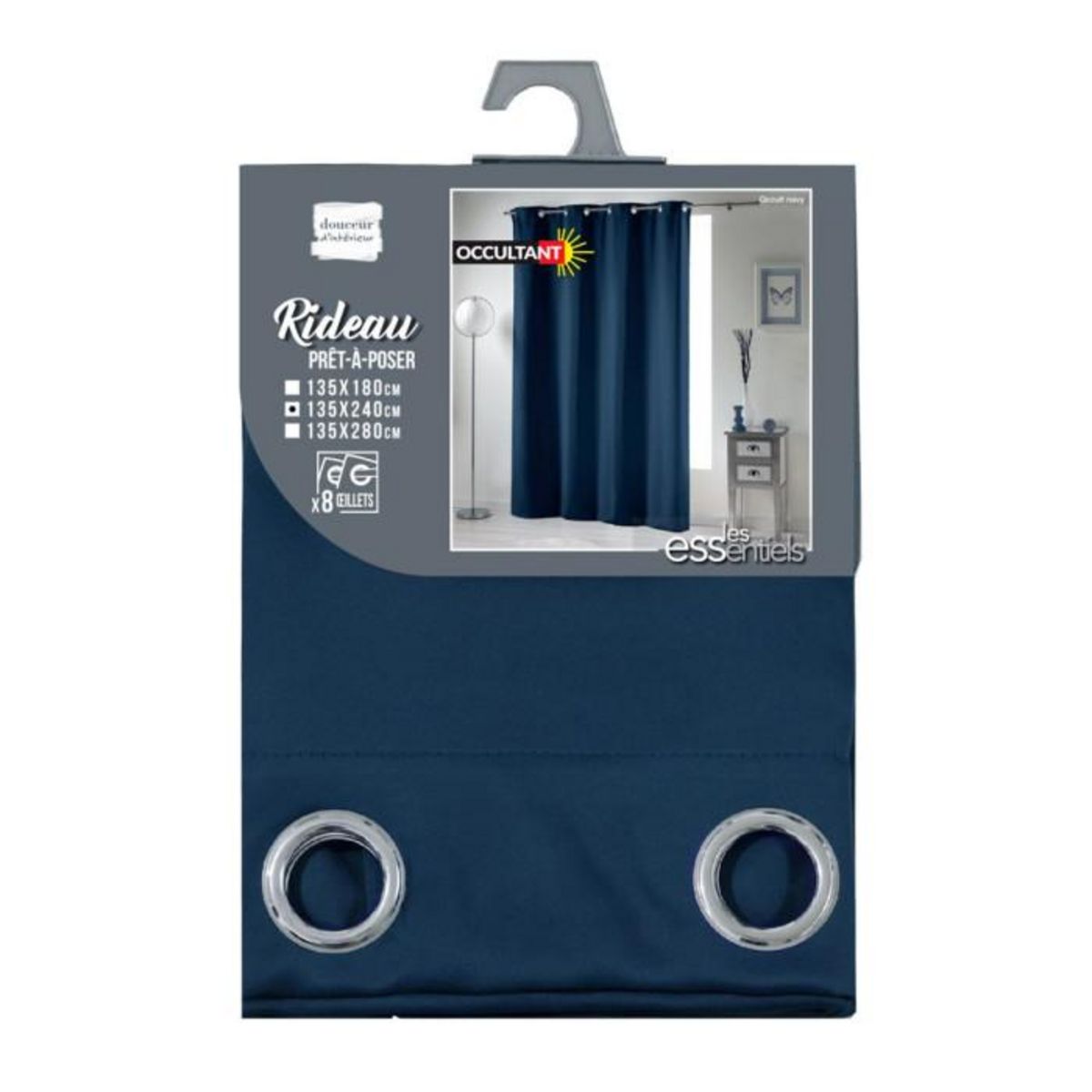 Paris Prix Rideau Occultant  Occult  135x240cm Bleu Navy
