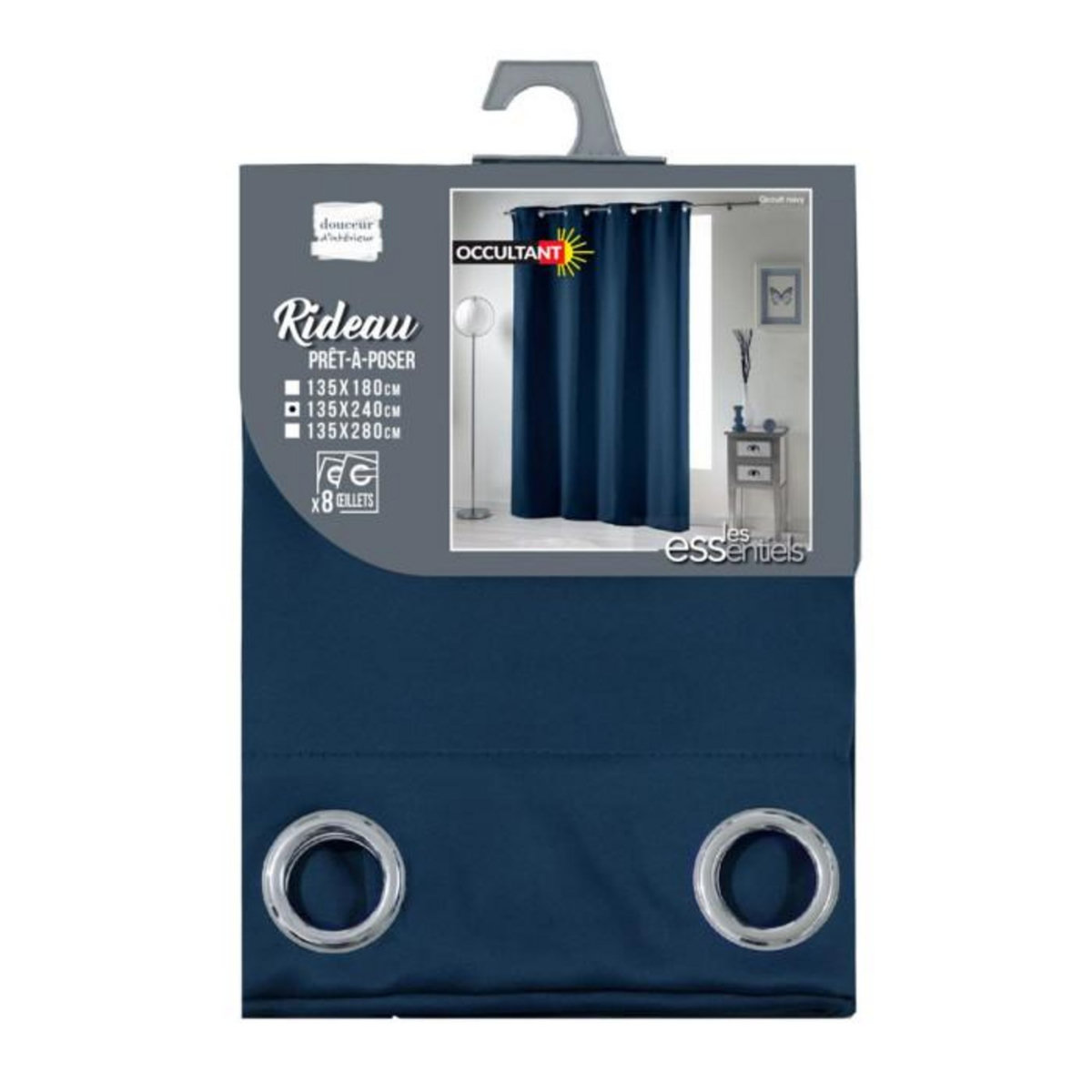 Paris Prix Rideau Occultant  Occult  135x240cm Bleu Navy