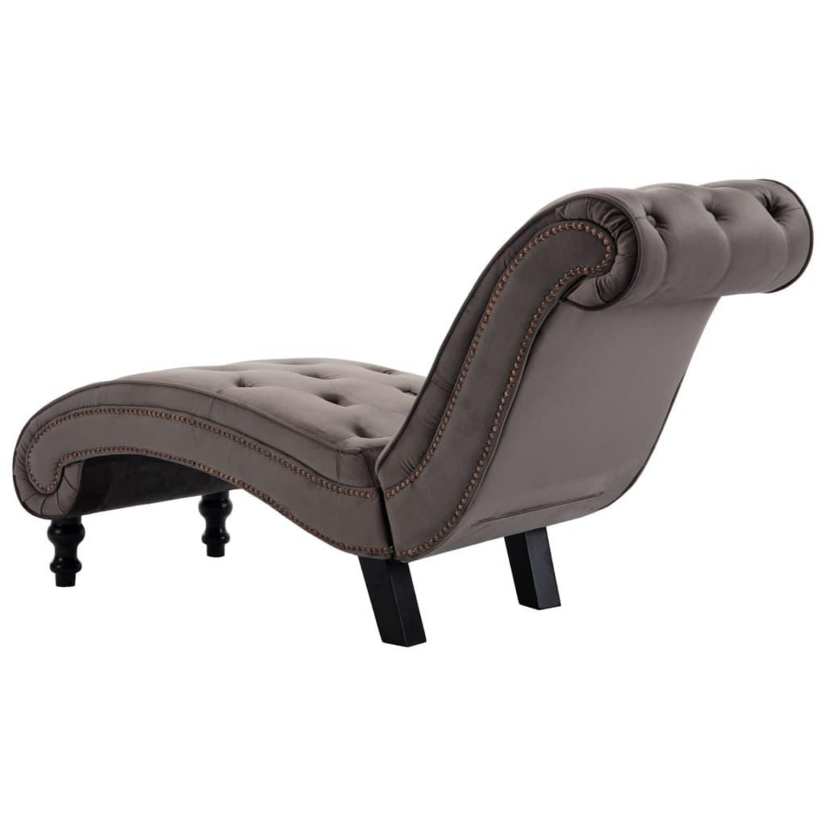 VIDAXL Chaise longue Velours Gris