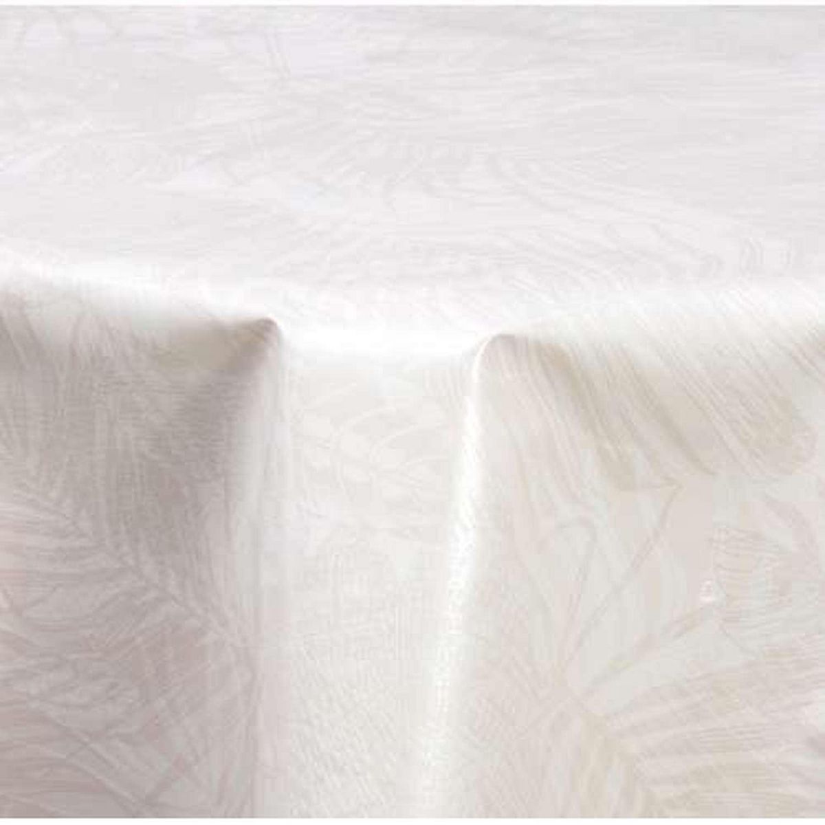 TOILINUX Nappe en toile cirée ronde Vitali - Diam. 150 cm - Beige nacré