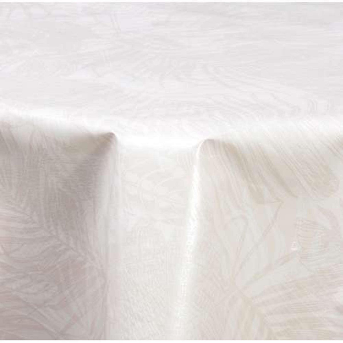 TOILINUX Nappe en toile cirée ronde Vitali - Diam. 150 cm - Beige nacré