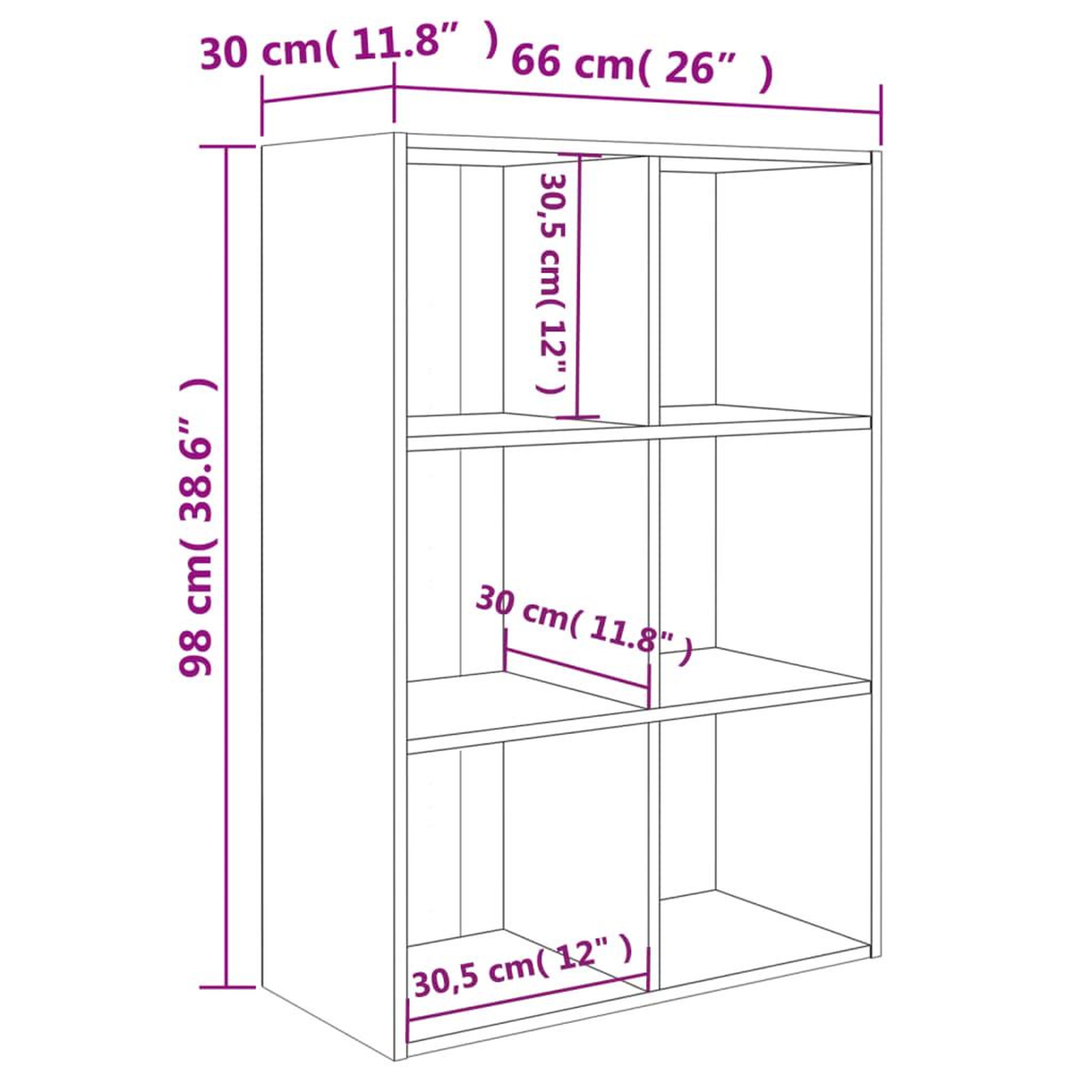 Voir la diapositive 6 : VIDAXL Bibliotheque/Buffet Chene fume 66x30x98 cm Bois d'ingenierie