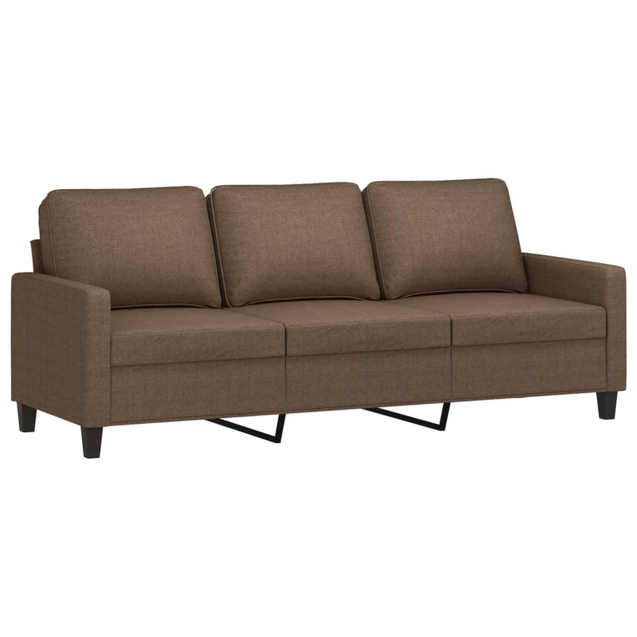 Voir la diapositive 5 : VIDAXL Ensemble de canapes 3 pcs avec coussins Marron Tissu