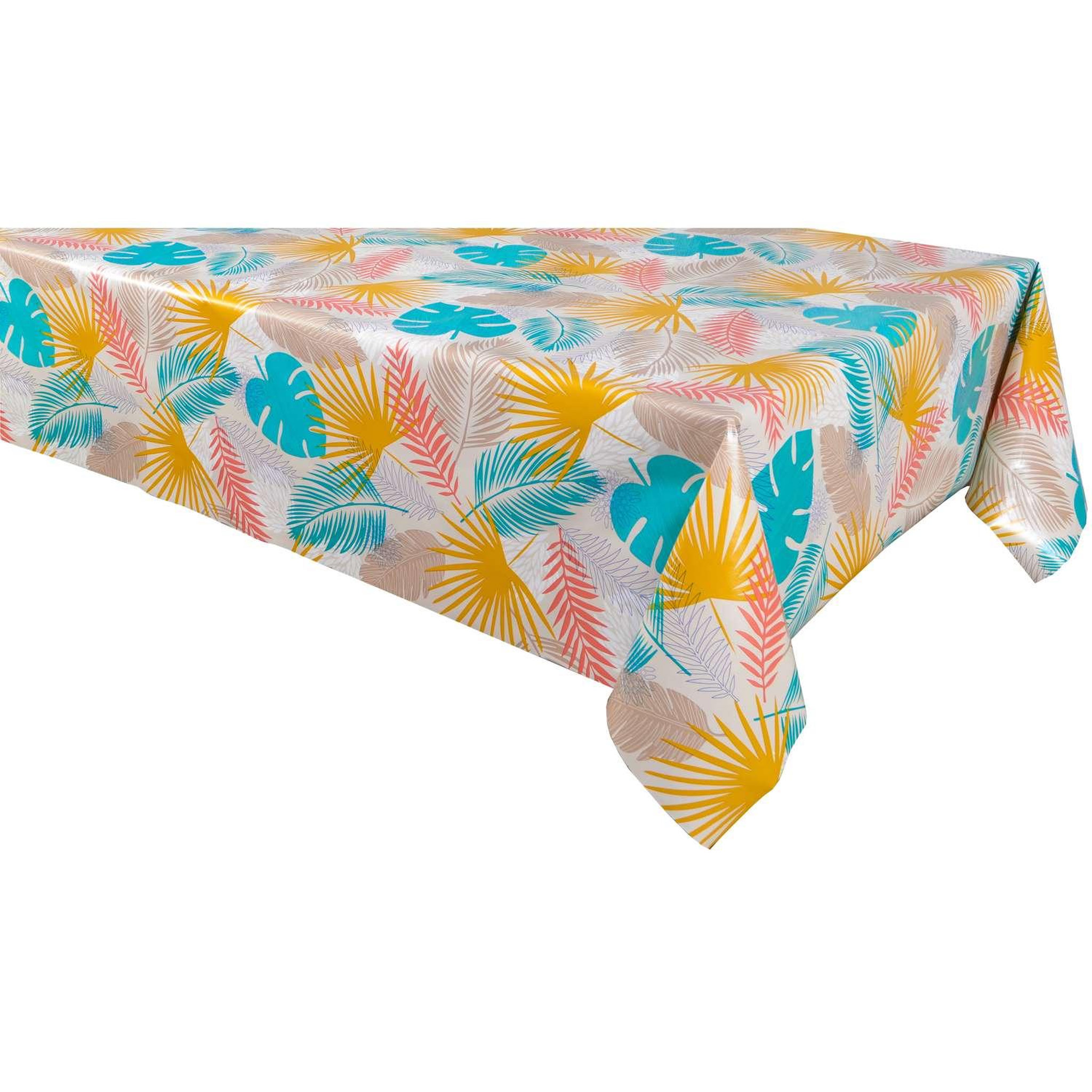 HABITABLE Nappe en toile cirée rectangulaire galie - 140 x 250 cm - ecru