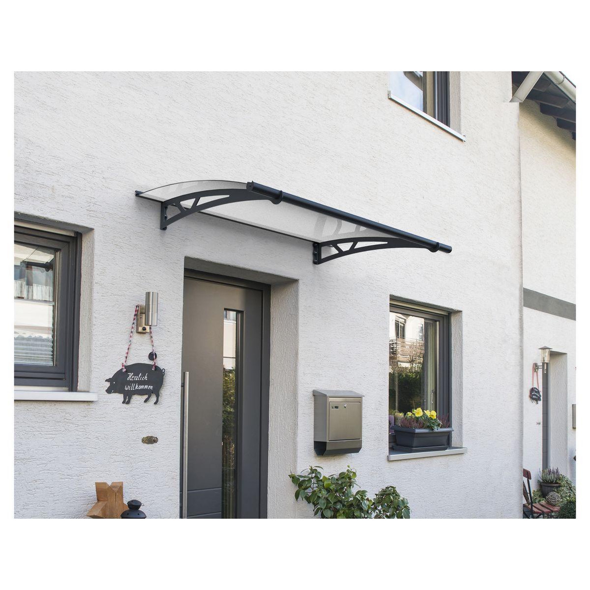 Voir la diapositive 4 : Canopia by PALRAM Marquise - Anthracite - 91-5x150x-5cm - CANOPY ALTAIR 1500