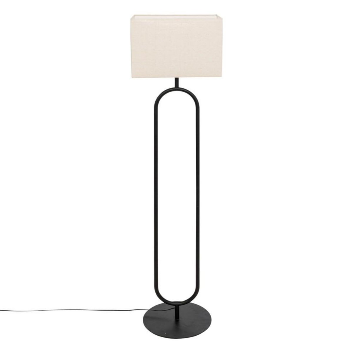 ATMOSPHERA Lampadaire en métal noir 154cm