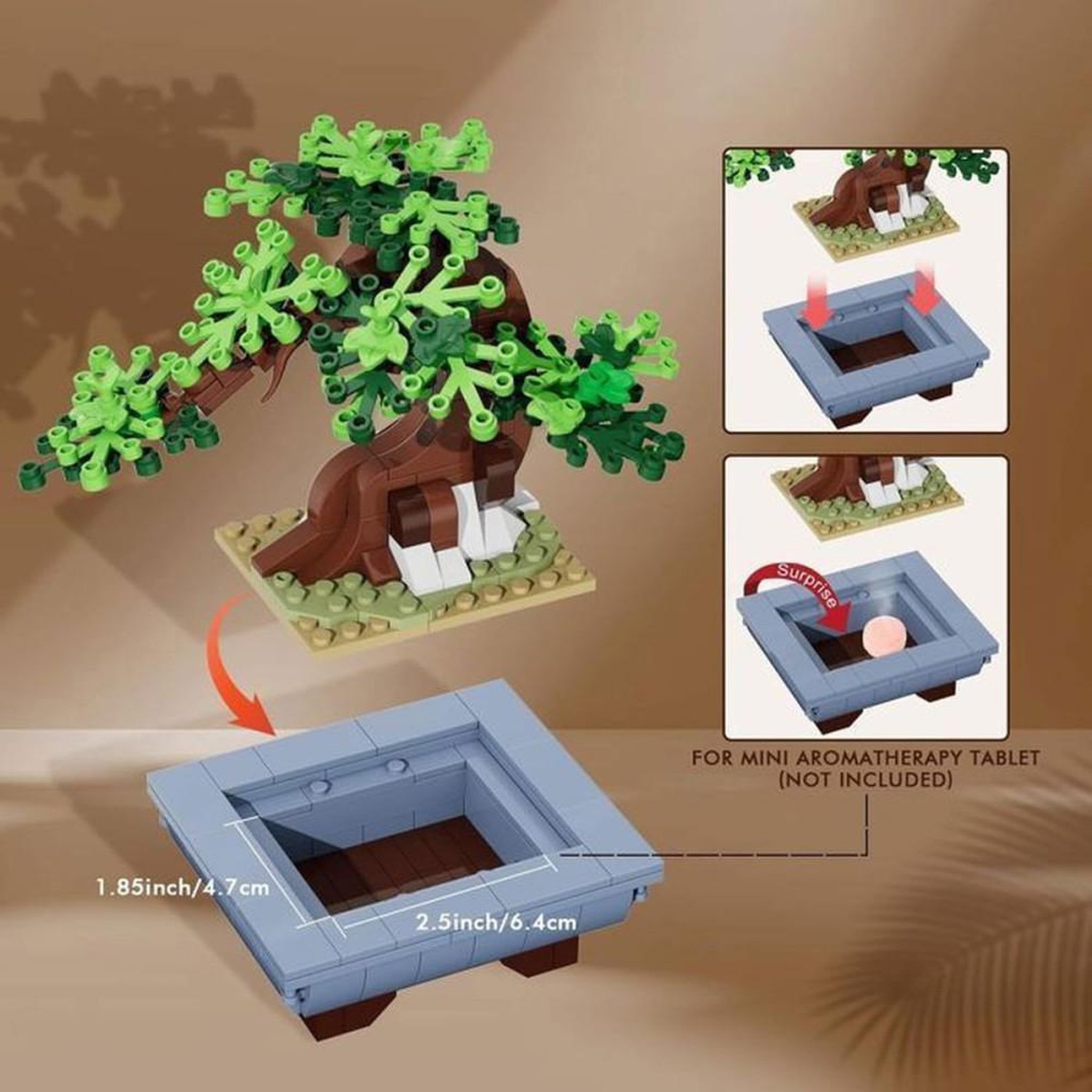 Voir la diapositive 5 : Kit de construction bonsaï 4 en 1 584 pièces – décor intérieur saisons (printemps, automne, hiver)