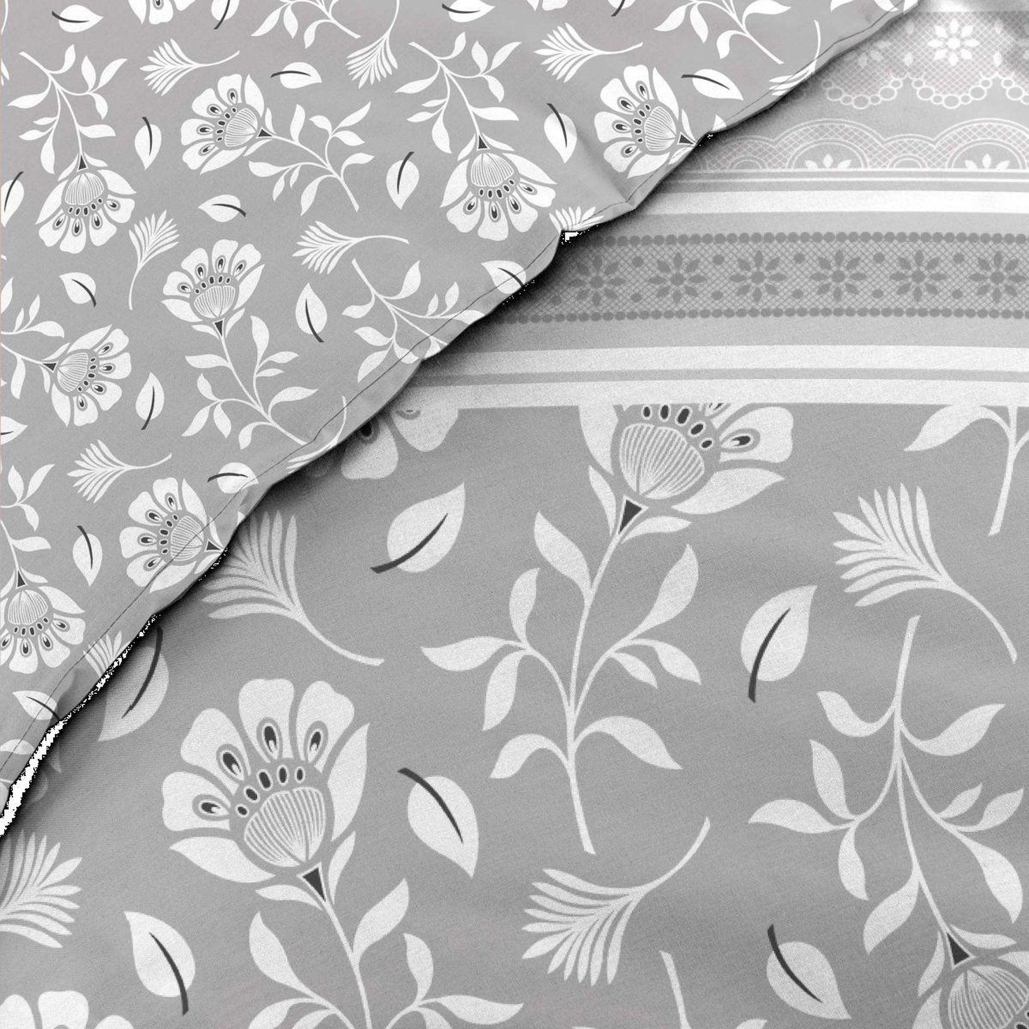 Voir la diapositive 4 : Douceur d'Intérieur Parure de lit 3 pièces  flavie  240x220cm gris