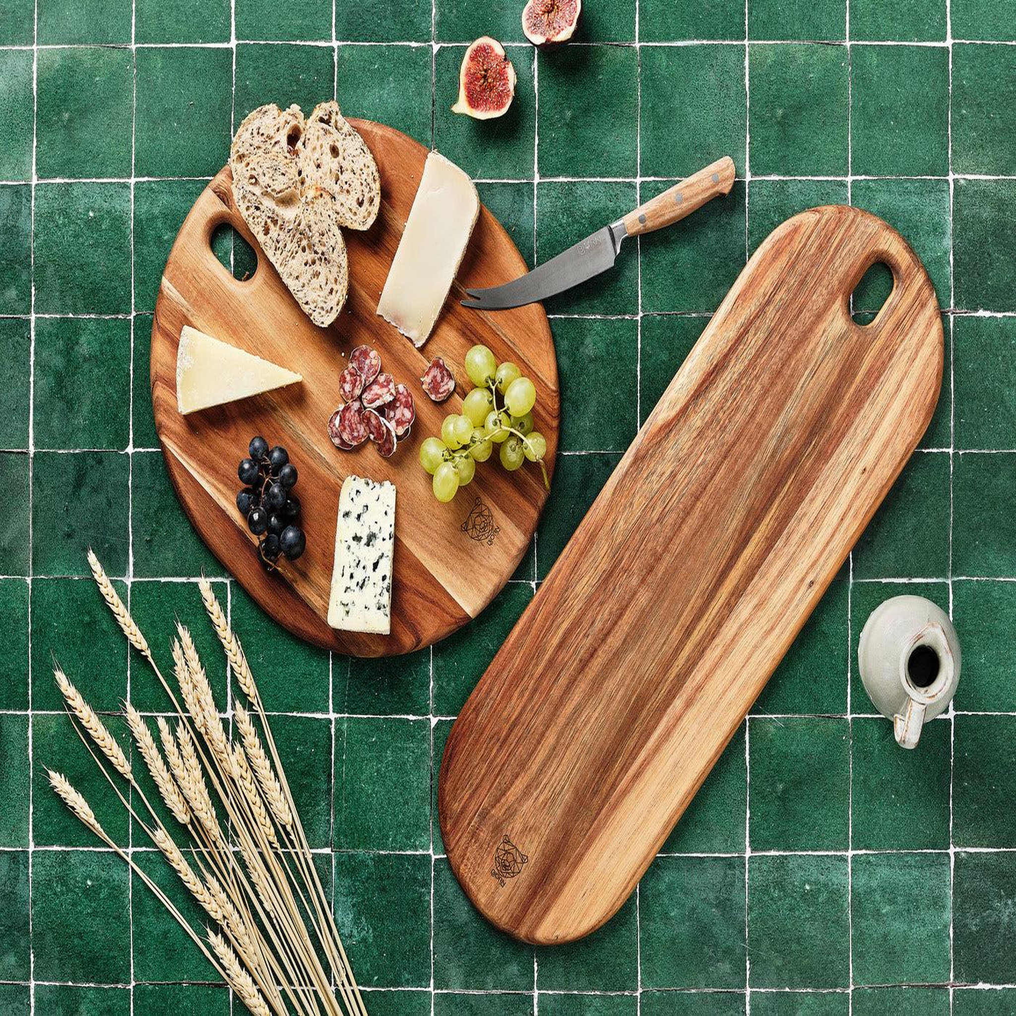 Voir la diapositive 5 : BJORN Planche à découper en bois d'acacia elin - ø31cm