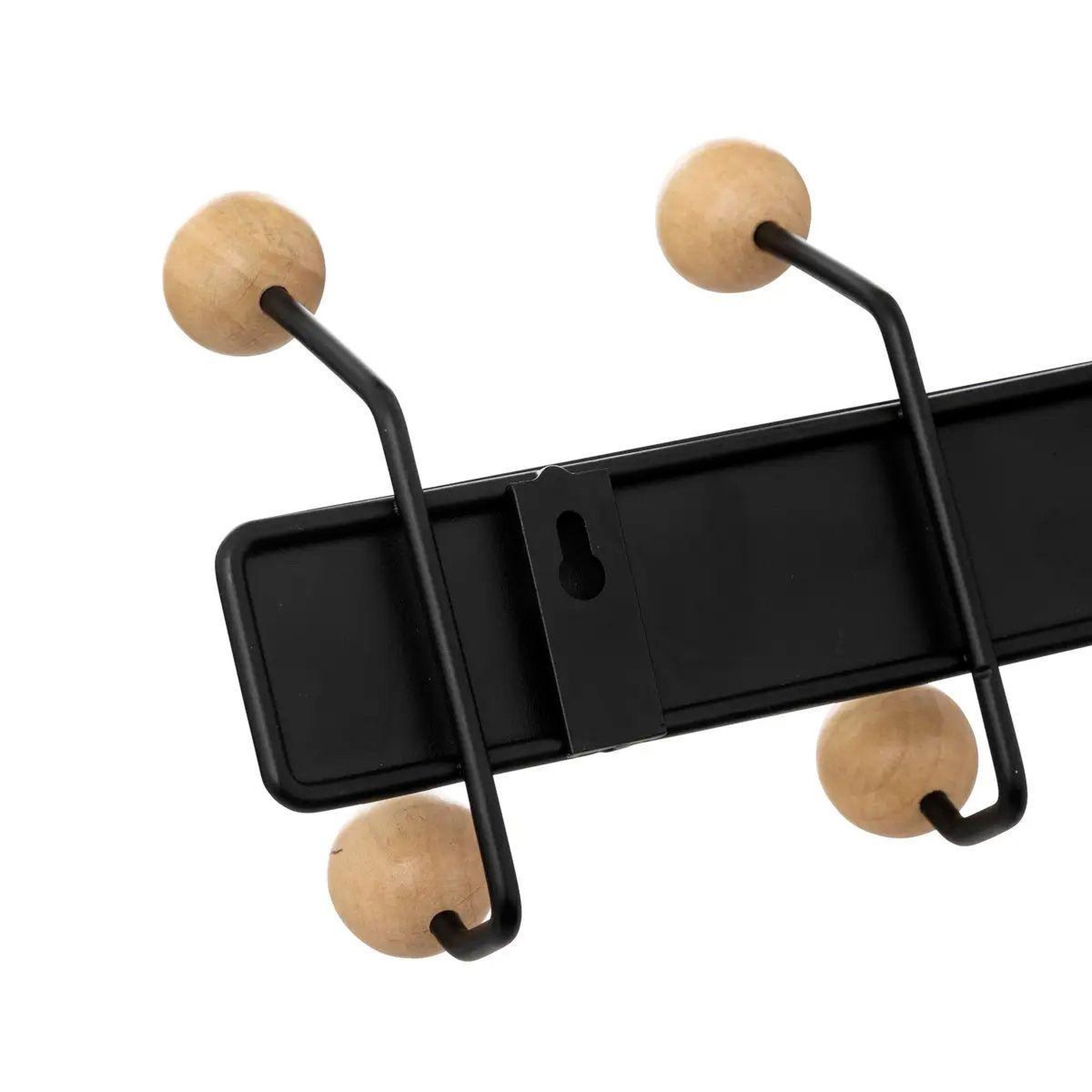 Voir la diapositive 3 : FIVE Patère murale en bois  10 boules  44cm noir