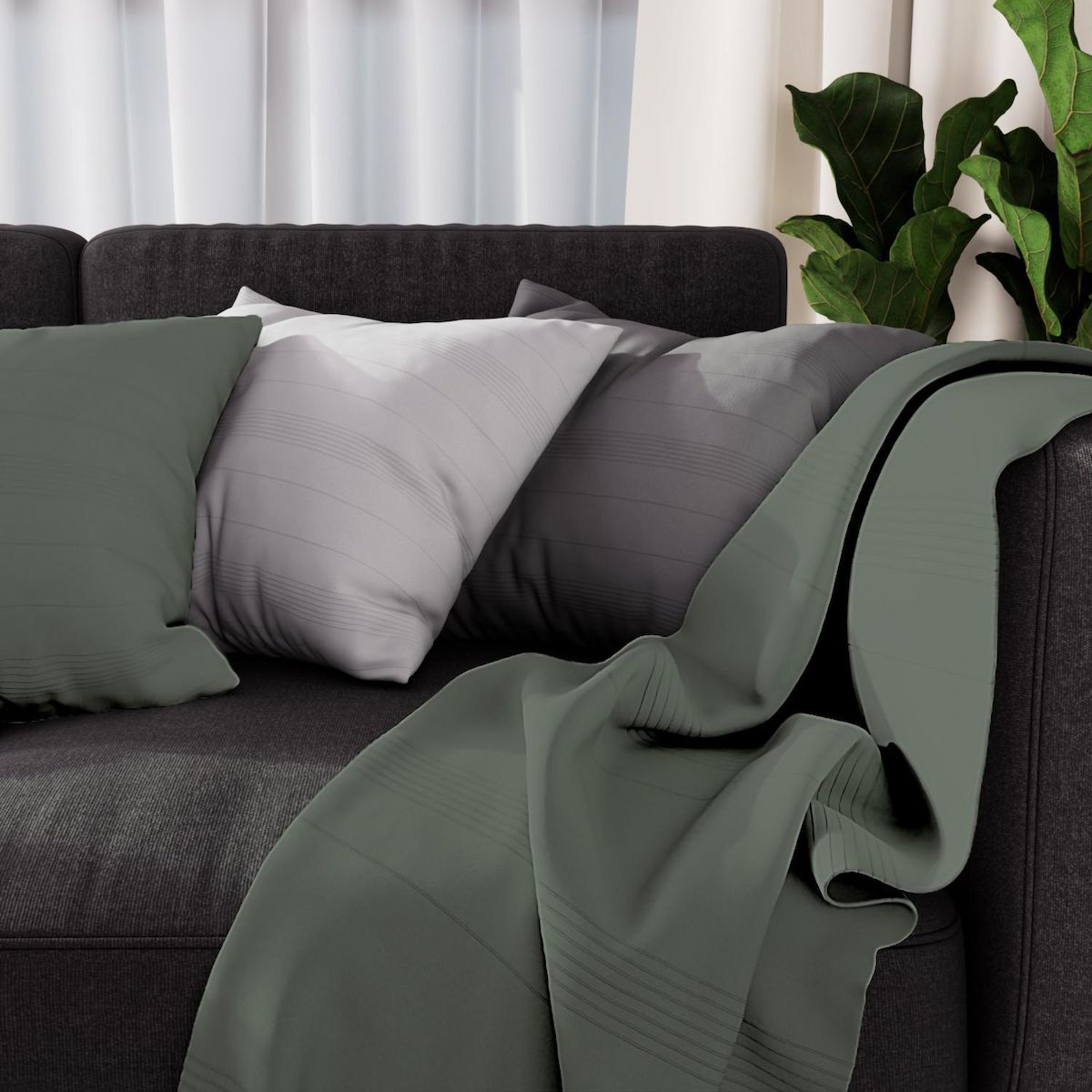 SOLEIL D'OCRE Jeté de lit, canapé, plaid ADELE par Soleil d'ocre