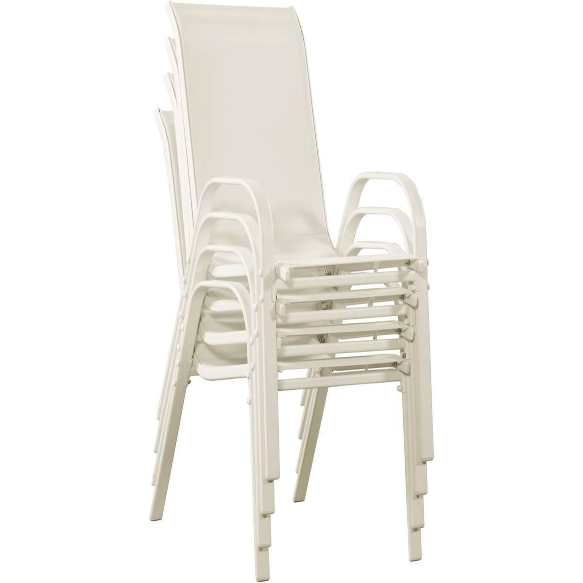 Voir la diapositive 4 : Habitat et Jardin Fauteuil jardin textilène  cordoba  - phoenix - écru - lot de 4