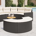 VIDAXL Tabouret de jardin avec coussin noir resine tressee