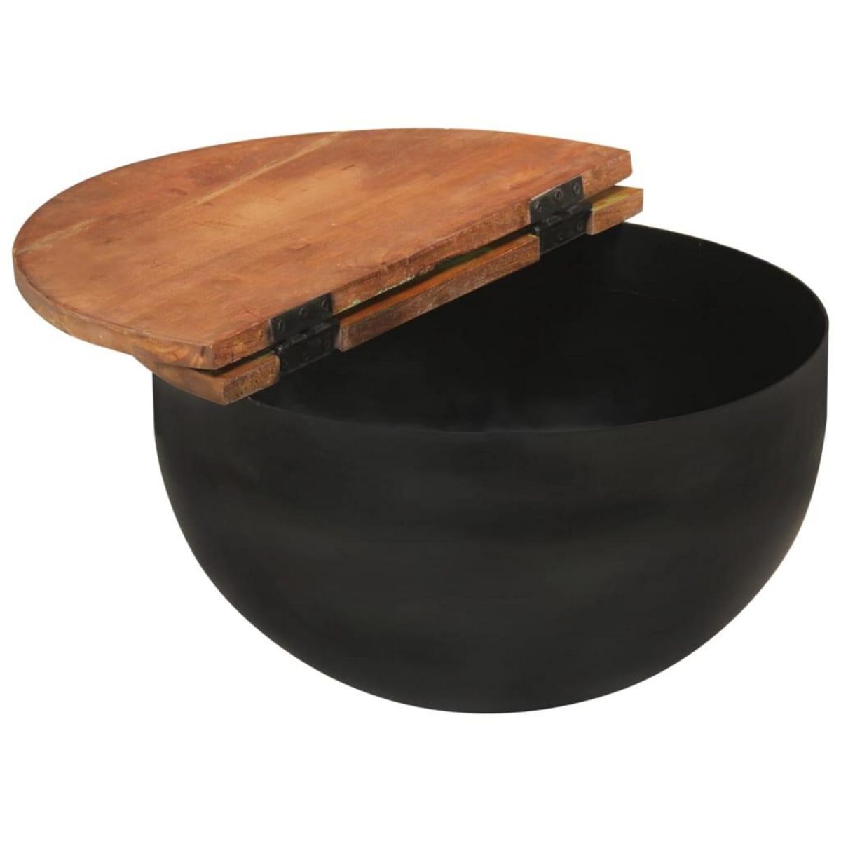 VIDAXL Ensemble de tables basses 2 pcs noir bois recuperation massif