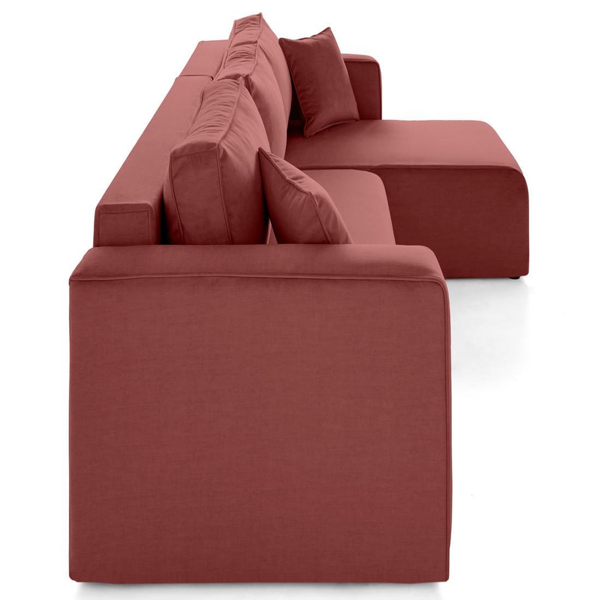 Voir la diapositive 4 : BEST MOBILIER Topaze - canapé d'angle déhoussable réversible 4 places en velours