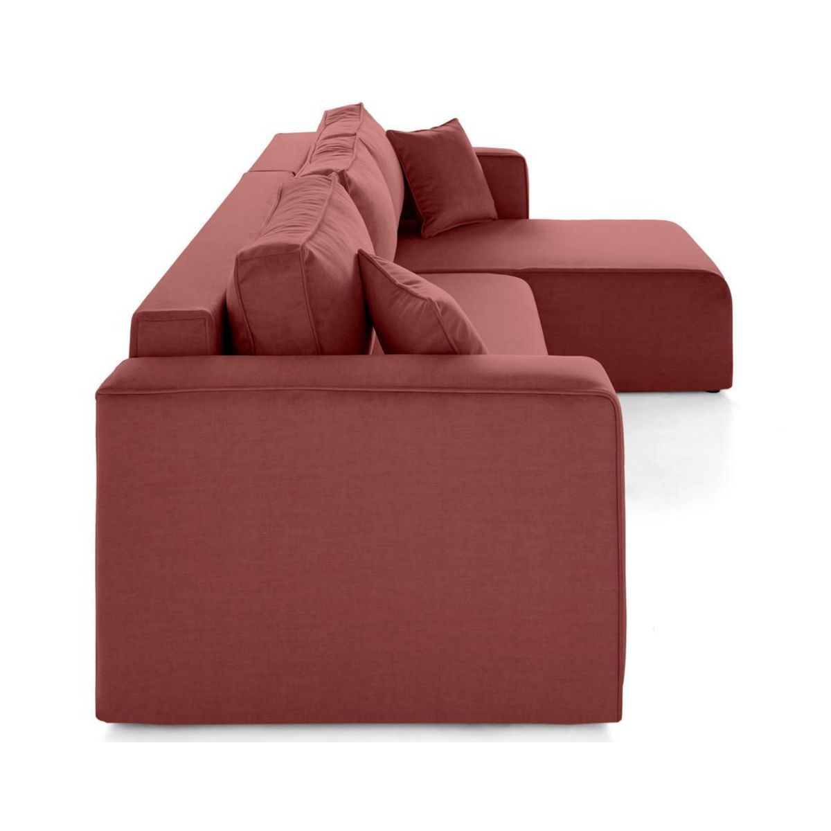 BEST MOBILIER Topaze - canapé d'angle déhoussable réversible 4 places en velours