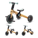 KINDERKRAFT Tricycle évolutif pliable 3 en 1 avec fonction draisienne. Coloris disponibles : Jaune, Gris