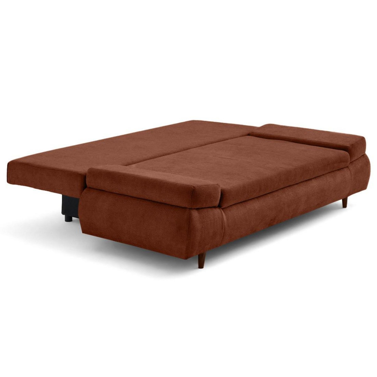 BEST MOBILIER Larson - canapé droit 3 places convertible avec coffre en velours texturé