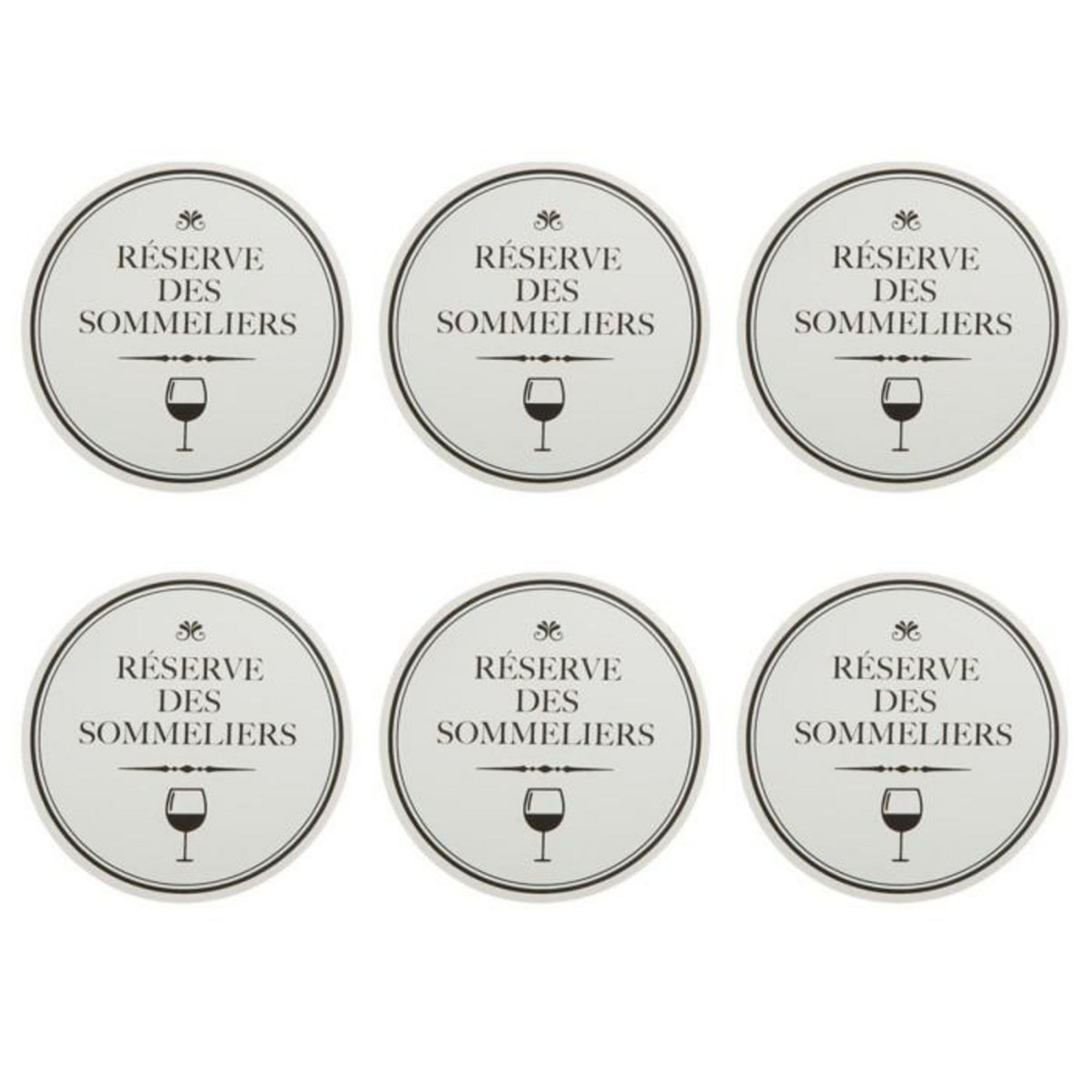 SECRET DE GOURMET Lot de 6 Feuilles de Service à Vin  Delight  8cm Argent