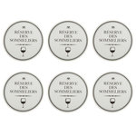 SECRET DE GOURMET Lot de 6 Feuilles de Service à Vin  Delight  8cm Argent