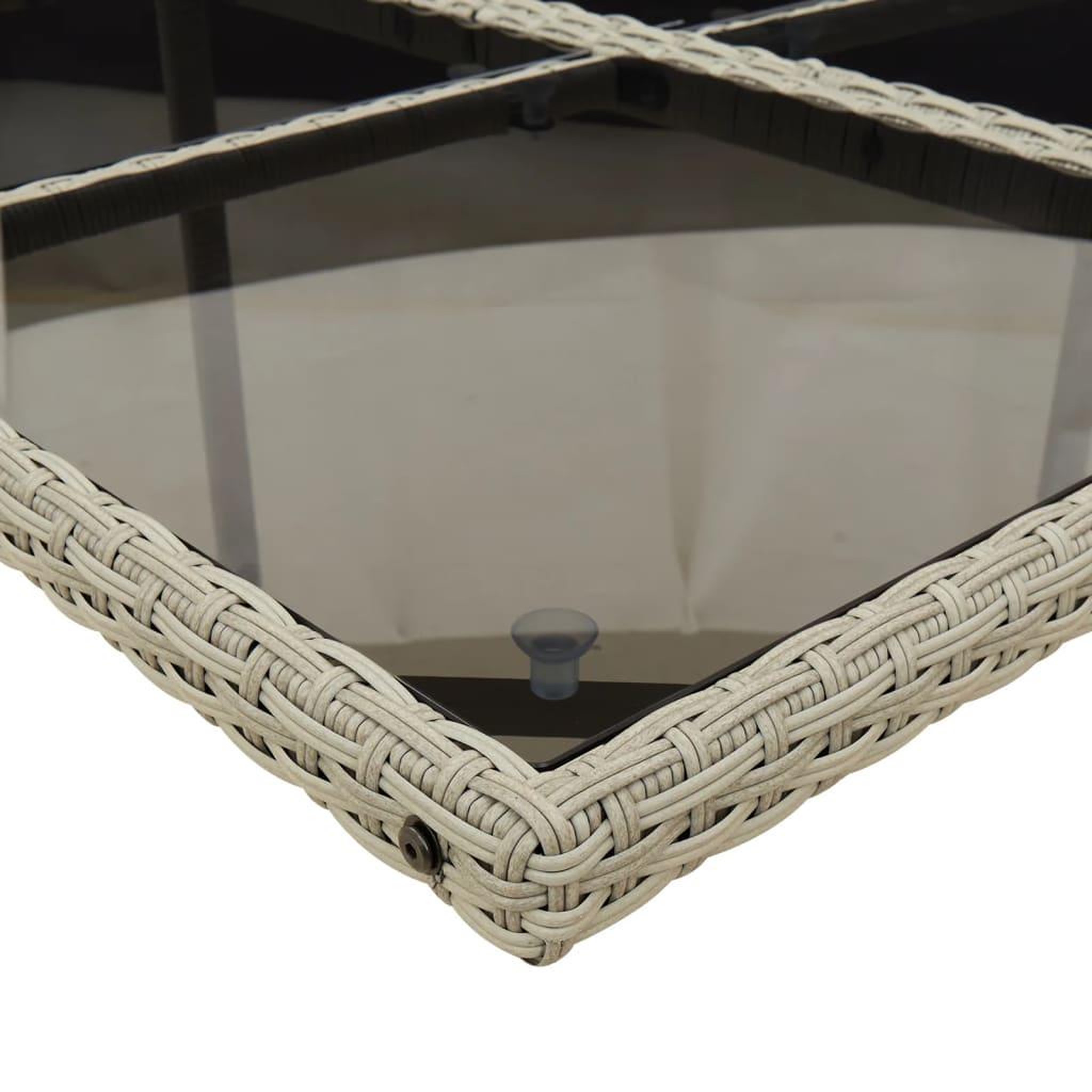 Voir la diapositive 5 : VIDAXL Ensemble a manger de jardin et coussins 13 pcs gris clair rotin
