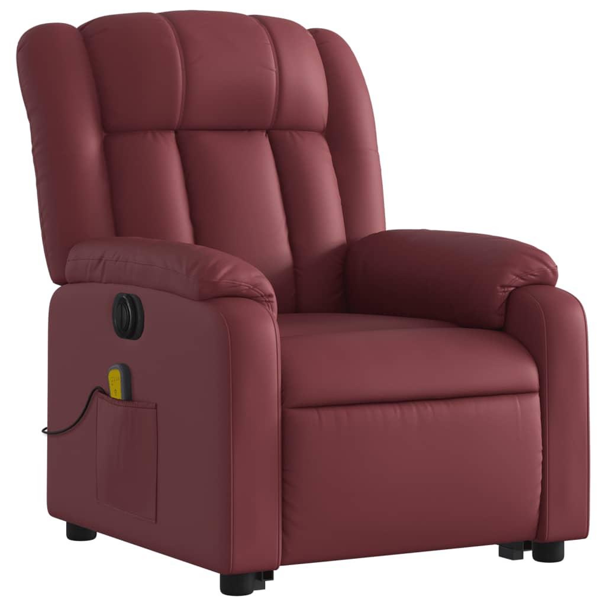 Voir la diapositive 4 : VIDAXL Fauteuil inclinable de massage electrique rouge bordeaux
