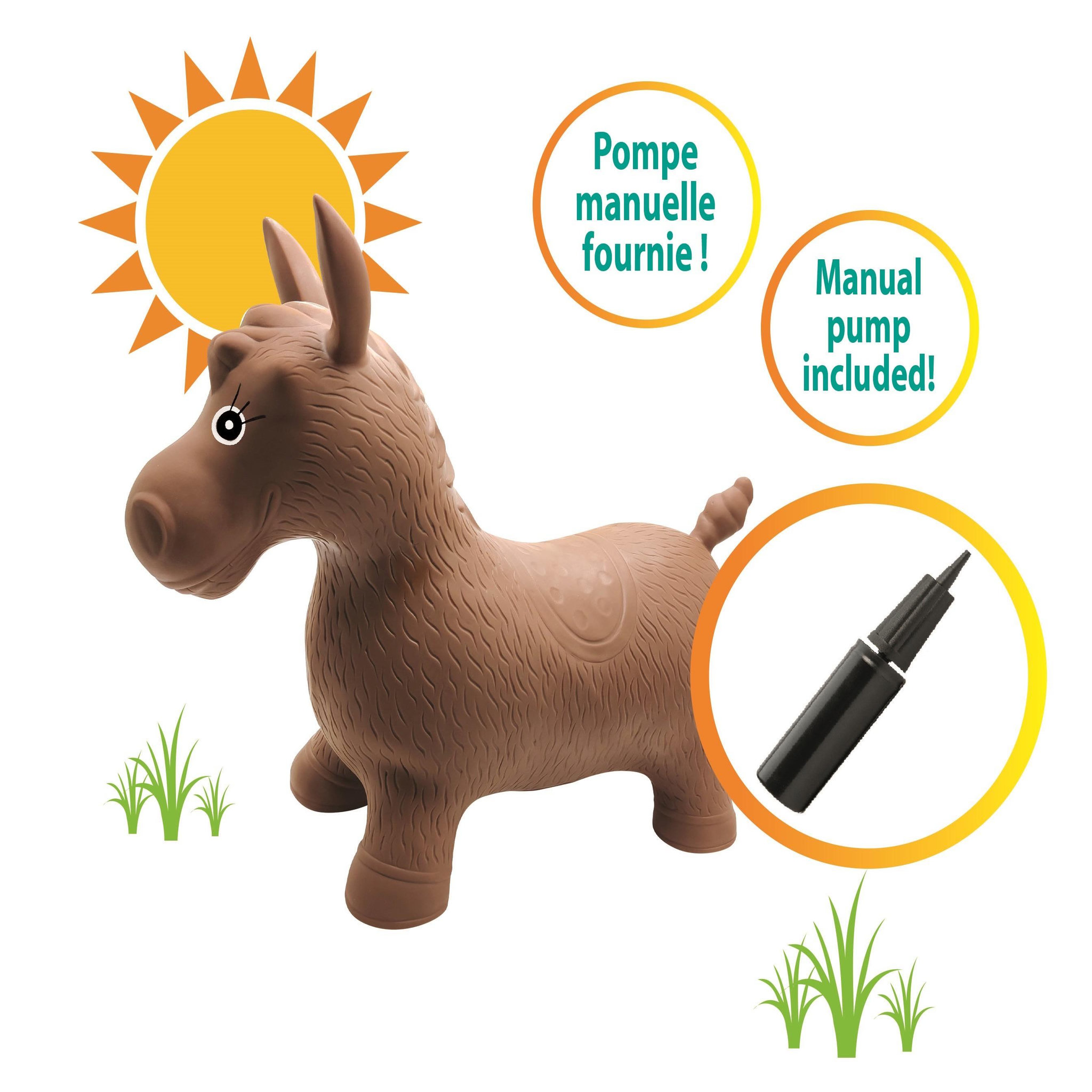 Voir la diapositive 4 : Lexibook Poney Sauteur Gonflable avec housse en peluche