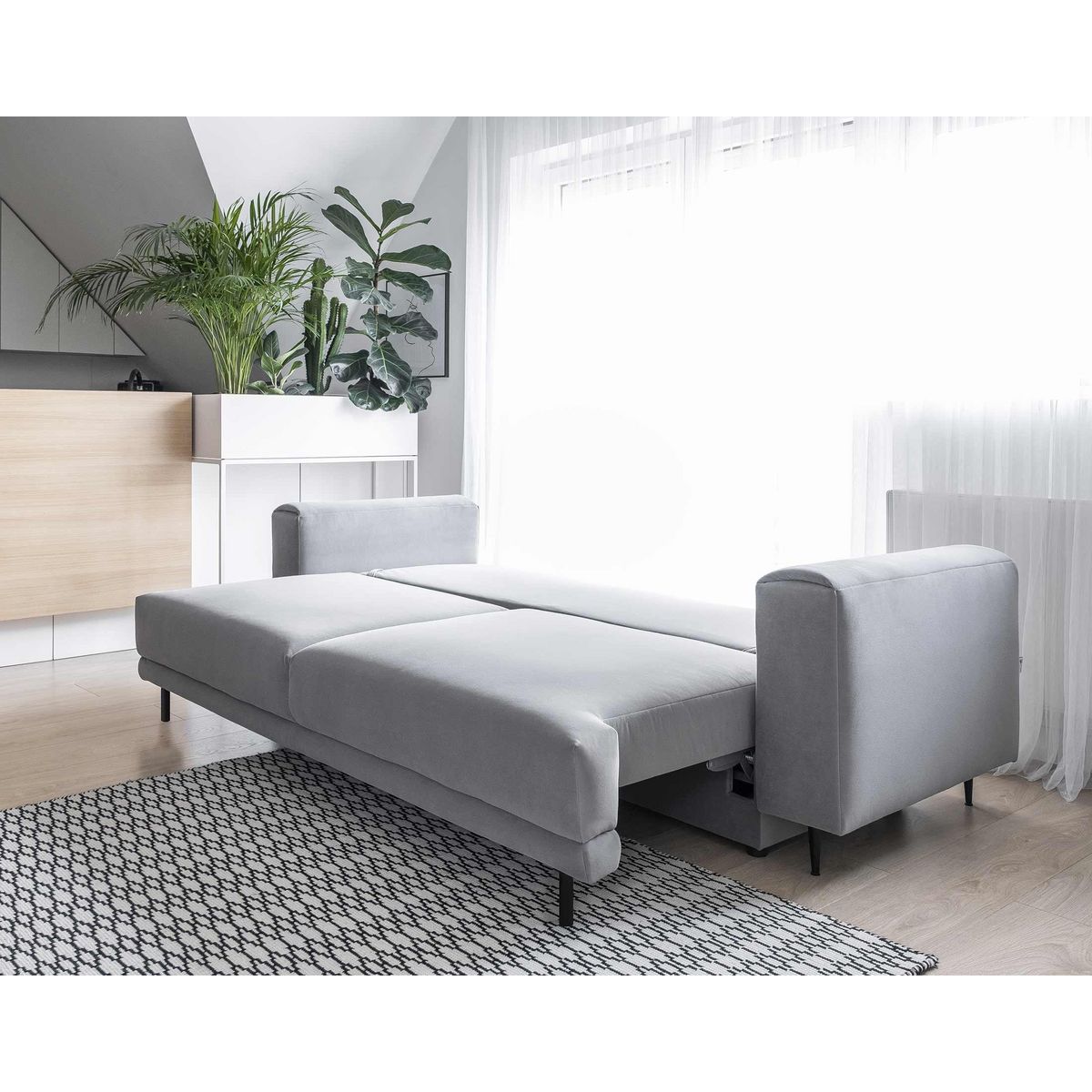 BEST MOBILIER Bucay - canapé 3 places - convertible avec coffre - en velours