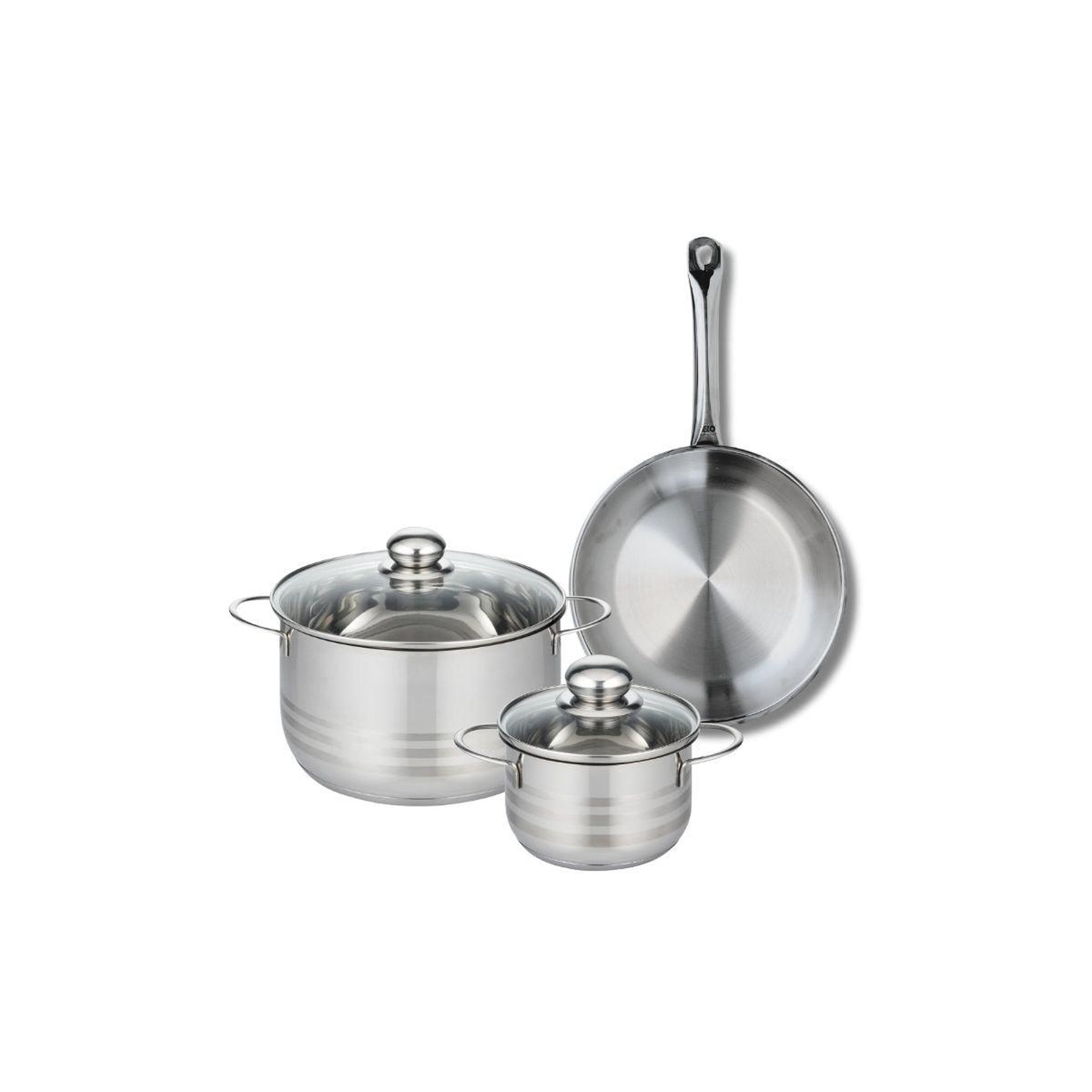 ELO Ensemble de 1 poêle de cuisson 24 cm et 2 faitouts 14 et 20 cm elo profi brillant
