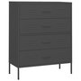 Voir la diapositive 2 : VIDAXL Commode Anthracite 80x35x101,5 cm Acier
