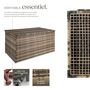 Voir la diapositive 3 : tectake Coffre de jardin caisse de rangement pour coussins 750 l, avec cadre en aluminium et tressage en rotin marron naturel