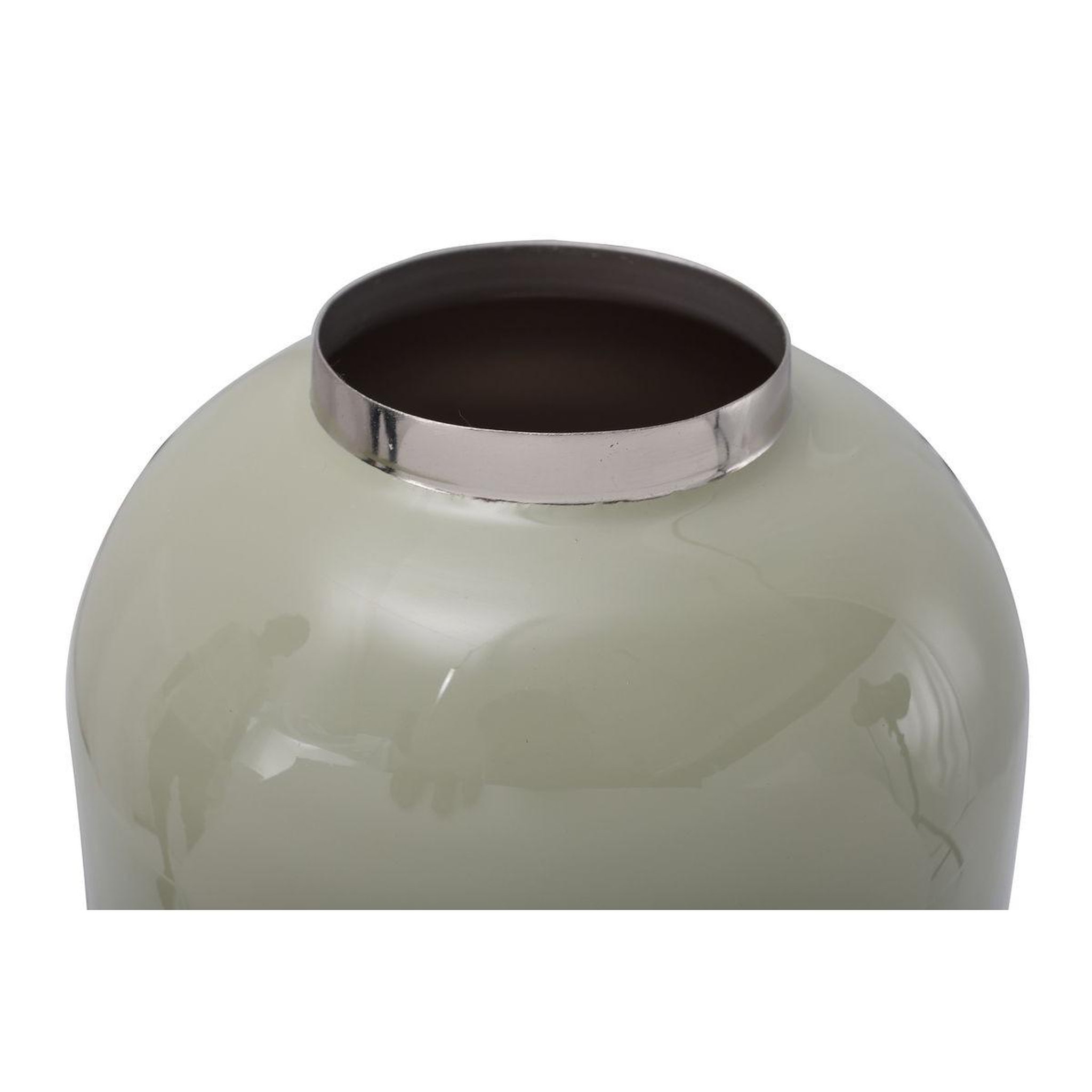 Voir la diapositive 2 : Paris Prix Vase rond déco  polko  25cm menthe & argent