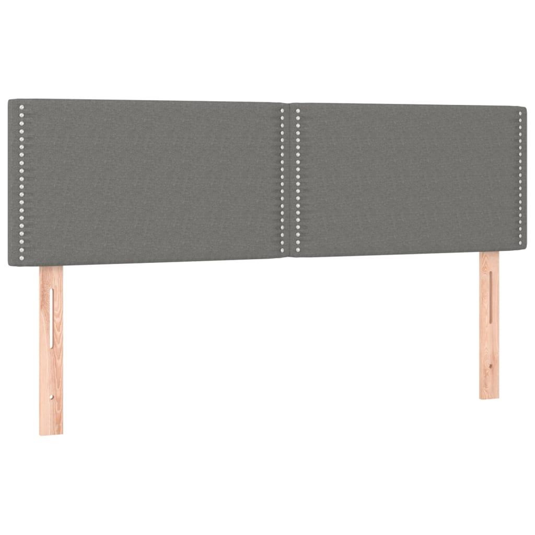 Voir la diapositive 2 : VIDAXL Tetes de lit 2 pcs Gris fonce 72x5x78/88 cm Tissu